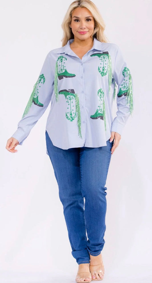 Teardrops On My Guitar Button Up