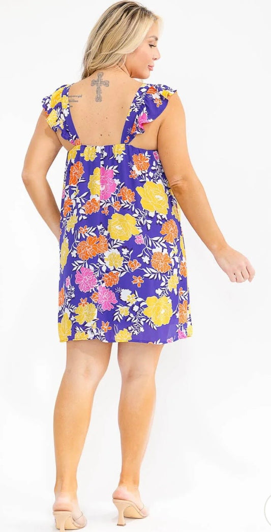 Violet Bloom Swing Dress