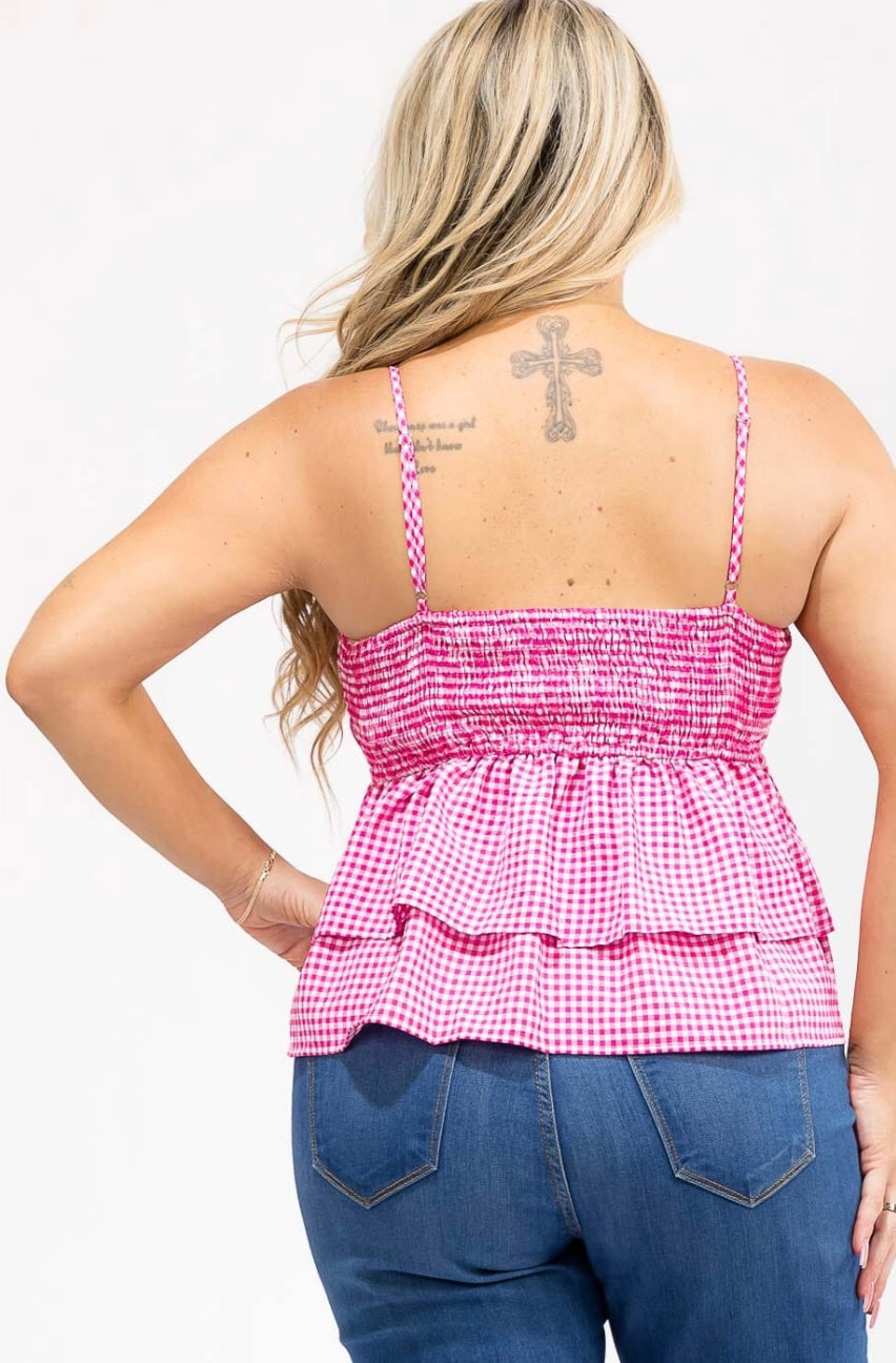 Pink Picnic Ruffle Tank