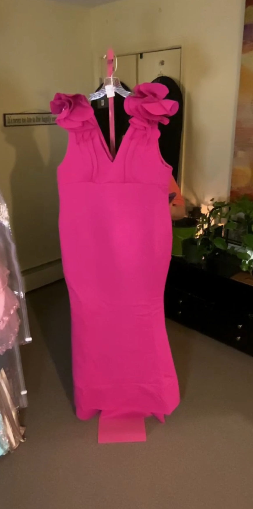 Hot Pink Mermaid Formal Gown Size 4XL