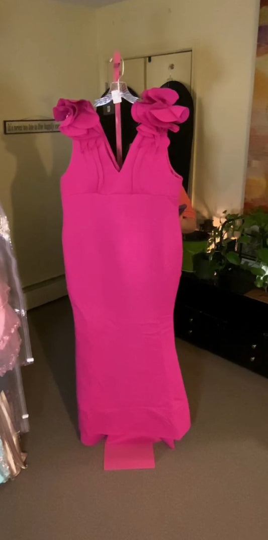 Hot Pink Mermaid Formal Gown Size 4XL